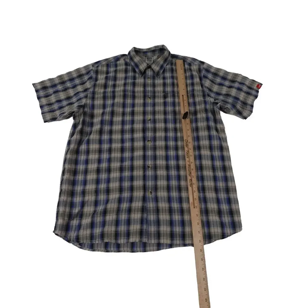 The North Face Hiking Outdoor Plaid Button Up Short Sleeve Shirt Men's Large